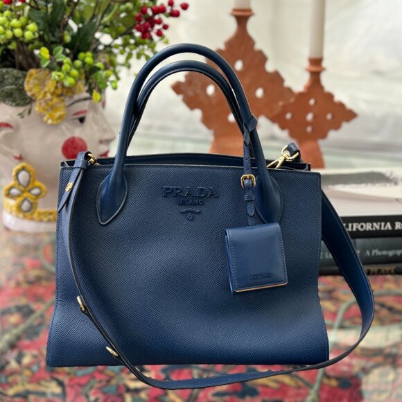 Prada Saffiano Bluette Medium Bag - Picture 4 of 13